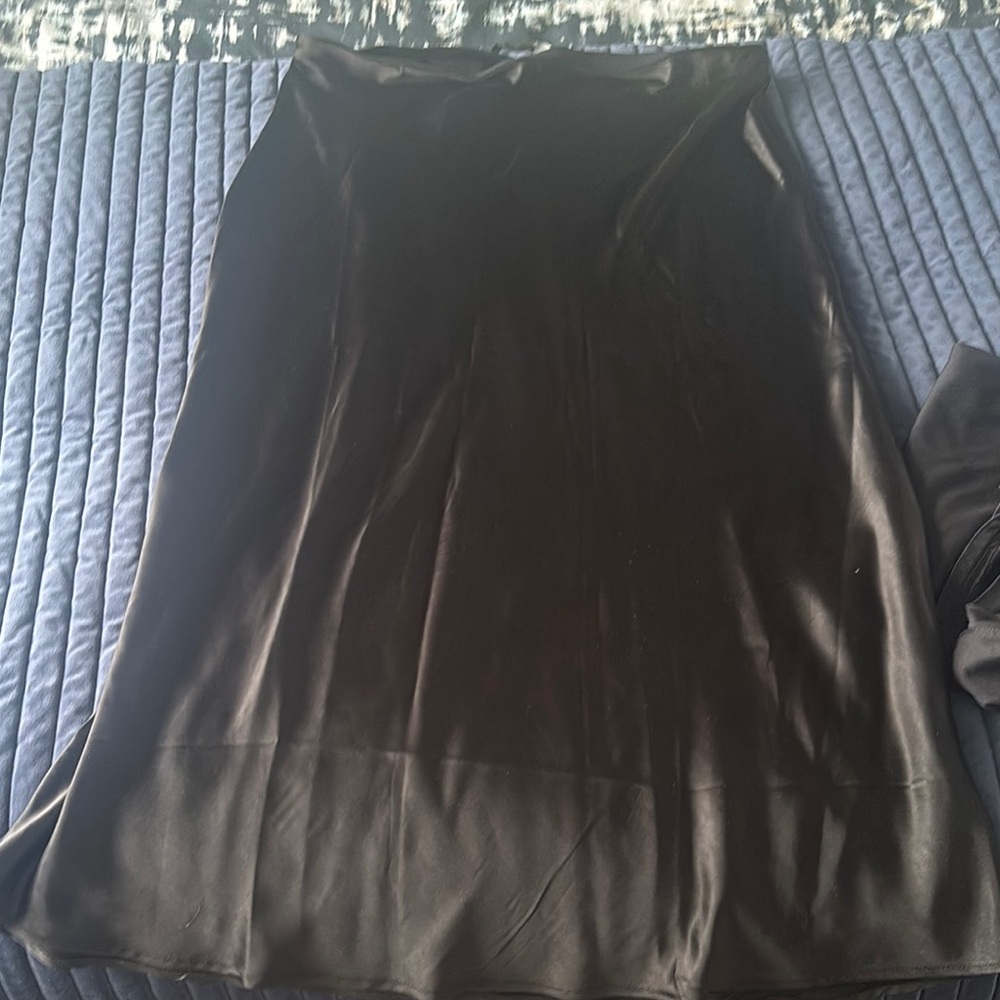 Mango Black Maxi Slip Skirt Night Out